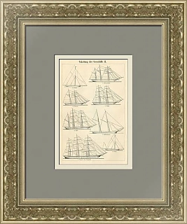 "Такелаж" - редкая антикварная гравюра