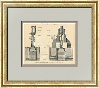 "Паровой молот" - старинная гравюра - оригинал
