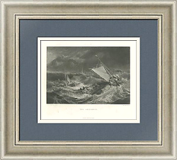 "Кораблекрушение" - антикварная гравюра