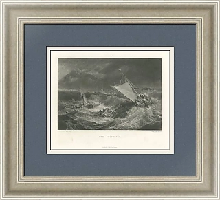 "Кораблекрушение" - антикварная гравюра