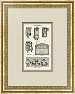 Антикварная гравюра "Системы пожарной сигнализации"