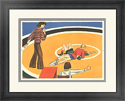 "Борцы" - редкая литография - оригинал СССР