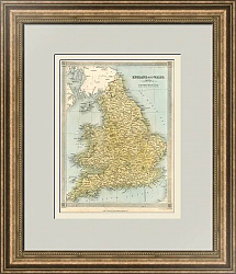 "Англия и Уэльс" - оригинальная антикварная карта