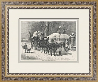 "Рождество" - антикварная английская гравюра