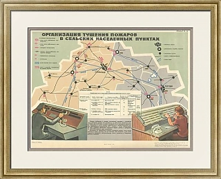 "Тушение пожаров в сельских населенных пунктах" - оригинальный плакат СССР