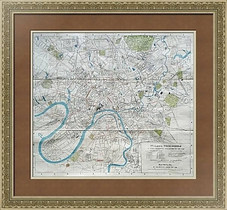 Антикварный План Москвы по изменениям 1909 года