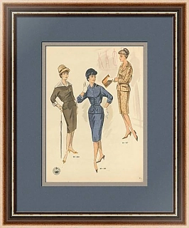 Винтажная страница из Каталога моделей ГУМа "Моды" - подлинный экземпляр