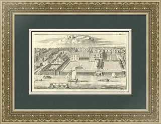 "Сомерсет-хаус в Лондоне" - антикварная гравюра