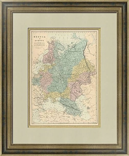 Административная карта "Россия в Европе" - антикварный подарок