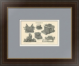 Редкая гравюра "Пишущие машинки II"