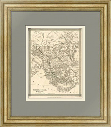 "Турция в Европе и Греция" - антикварная карта