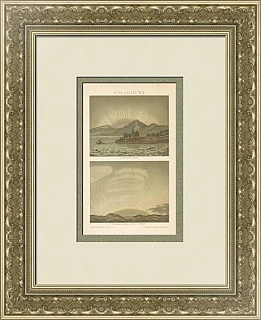 Редкая гравюра "Полярное сияние"