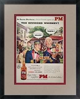 Оригинальная рекламная иллюстрация "Whiskey at Santa Barbara"
