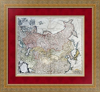 Редкая антикварная карта "Генеральная карта Российской Империи и Татарии"