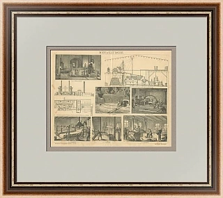 "Металлургия" - оригинал антикварной гравюры
