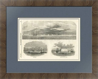 "Кронштадт" - антикварная гравюра - London News - 1854