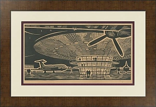 "Шереметьево" - редкая советская линогравюра