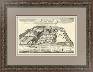 "Юридическое общество Миддл-Темпл в Лондоне" - антикварная гравюра