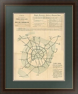 "Сеть московских городских железных дорог" - антикварная схема