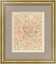 Антикварный план Вены - центральная часть города