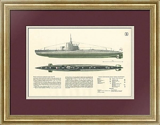 «Малая дизельная подлодка "типа М"» - оригинальный плакат СССР