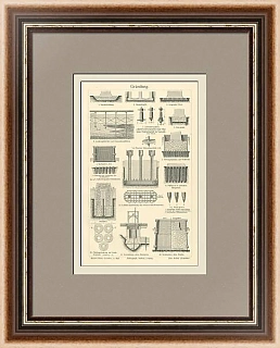 "Фундаменты" - антикварная гравюра