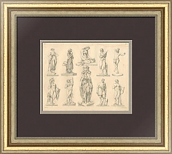 Антикварная гравюра "Скульптура Ренессанса"