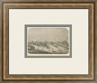 "Город Астрахань" - оригинальная антикварная гравюра