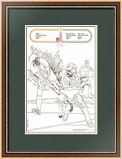 Олимпийский плакат "Хоккей на траве", Москва 80