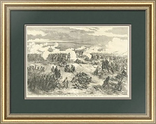 "Битва при Инкермане" - антикварная гравюра - Lоndon News - 1854