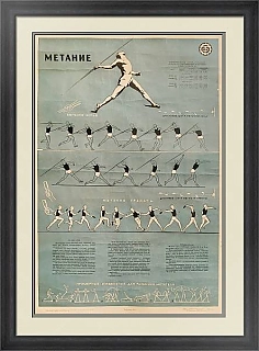 Оригинальный спортивный плакат "Метание" - винтажный подарок