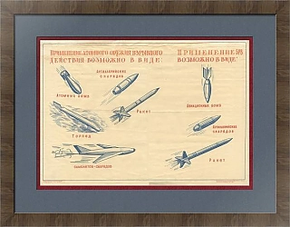 "Применение атомного оружия" - редкий оригинальный плакат СССР