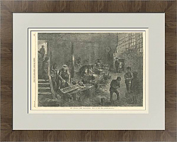 "Производство столовых приборов из стали"  - антикварная гравюра