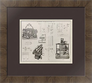 Антикварная гравюра "Ткацкое производство"