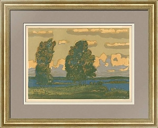 "На Валдае" - оригинальная авторская линогравюра