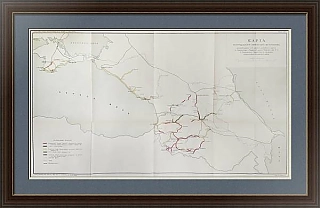 Антикварный экземпляр "Карта распределения каменных материалов для ремонта дорог"