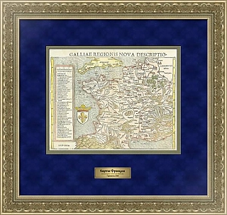 Карта Франции (оригинал), "Космогория" Себастьян Мюнстер, Германия, 1548 г