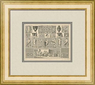 Антикварная гравюра "Античное римское искусство"