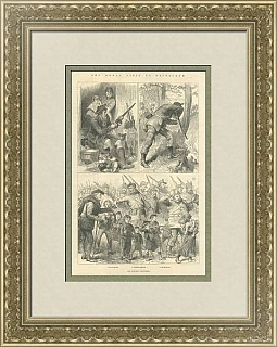 "Самодовольный доброволец" - антикварная гравюра
