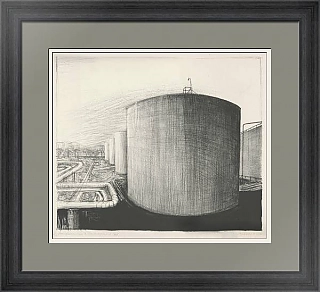 "Нефтехранилище" - советская автолитография - оригинал