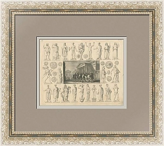 Оригинальный эстамп "Религиозная система римлян"