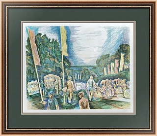 "Велоспорт" - оригинальная литография СССР