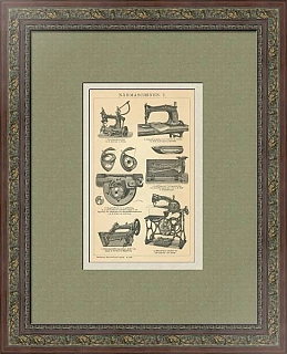 Редкая гравюра "Швейные машины I"