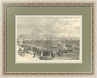 "Ее Величество покидает Портсмут чтобы посетить Балтийский флот" - London News - 1854
