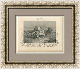 "Блуждающие арабы" - редкая  антикварная гравюра