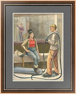 "Строители" - оригинальный рисунок - эксклюзивный подарок