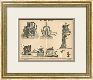 Антикварная гравюра "Молоко и молочное хозяйство"