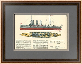 "Крейсер Аврора" - оригинальный плакат СССР