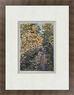 Оригинальная линогравюра "Серый день"