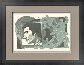 "Вратарь" - оригинальная линогравюра СССР